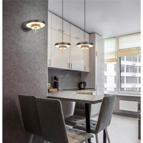 Lámpara de techo LED KEATON Ø40cm 10W 1200Lm DIP SWITCH 2300+3000+4000K Negro/dorado