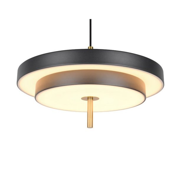 Plafonnier LED KEATON Ø40cm 10W 1200lm Interrupteur DIP 2300+3000+4000K Noir/Or