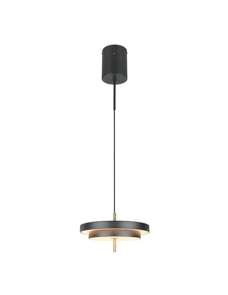 Plafonnier LED KEATON Ø40cm 10W 1200lm Interrupteur DIP 2300+3000+4000K Noir/Or