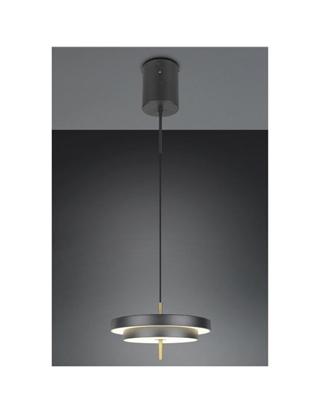 Lámpara de techo LED KEATON Ø40cm 10W 1200Lm DIP SWITCH 2300+3000+4000K Negro/dorado