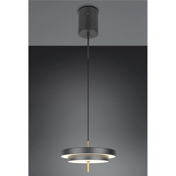 Luminária de teto LED KEATON Ø40cm 10W 1200lm com interruptor DIP, 2300+3000+4000K, preta/dourada