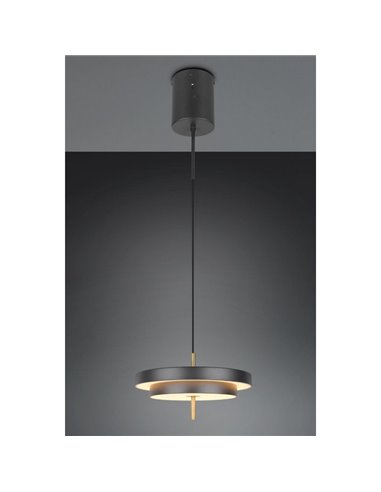 Lámpara de techo LED KEATON Ø40cm 10W 1200Lm DIP SWITCH 2300+3000+4000K Negro/dorado