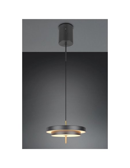 Luminária de teto LED KEATON Ø40cm 10W 1200lm com interruptor DIP, 2300+3000+4000K, preta/dourada