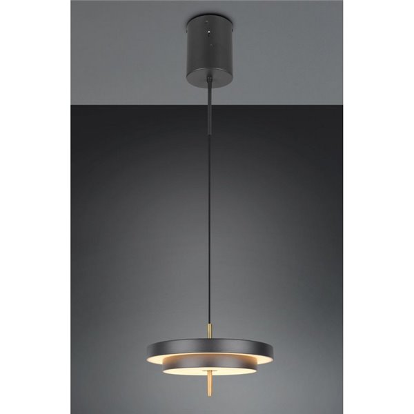 Plafonnier LED KEATON Ø40cm 10W 1200lm Interrupteur DIP 2300+3000+4000K Noir/Or