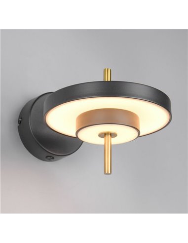 Aplique de pared KEATON LED orientable 10W 1200lm, 2300+3000+4000K Negro/dorado