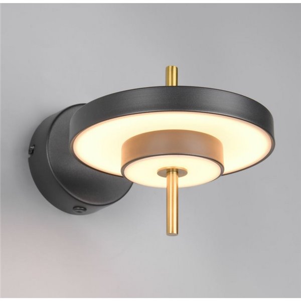 Aplique de pared KEATON LED orientable 10W 1200lm, 2300+3000+4000K Negro/dorado