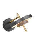 Aplique de pared KEATON LED orientable 10W 1200lm, 2300+3000+4000K Negro/dorado