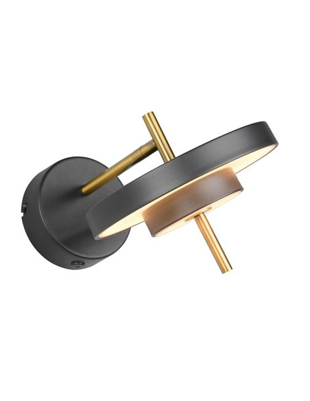 Aplique de pared KEATON LED orientable 10W 1200lm, 2300+3000+4000K Negro/dorado