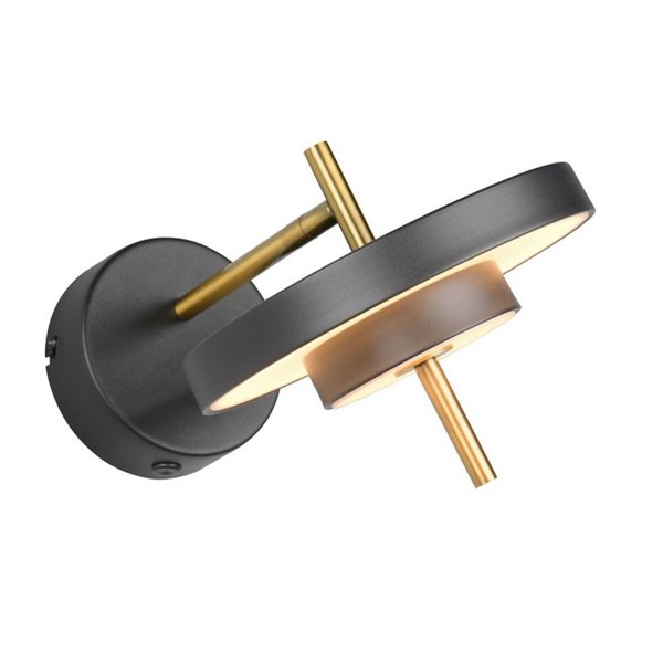 Aplique de pared KEATON LED orientable 10W 1200lm, 2300+3000+4000K Negro/dorado
