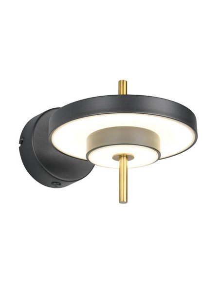 Aplique de pared KEATON LED orientable 10W 1200lm, 2300+3000+4000K Negro/dorado