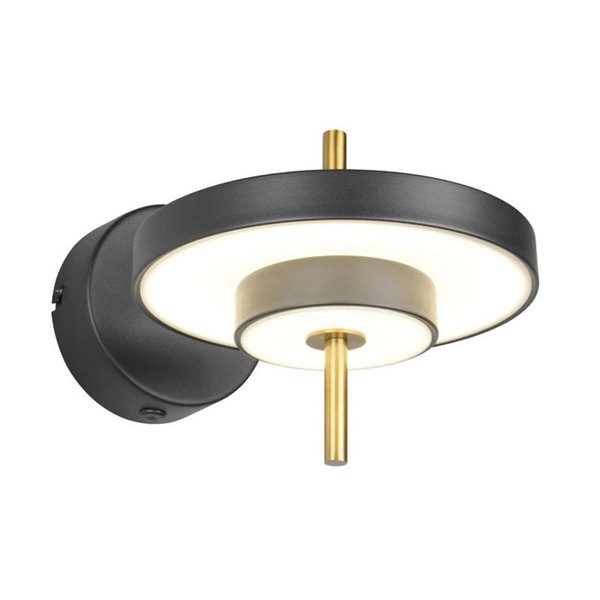 Aplique de pared KEATON LED orientable 10W 1200lm, 2300+3000+4000K Negro/dorado