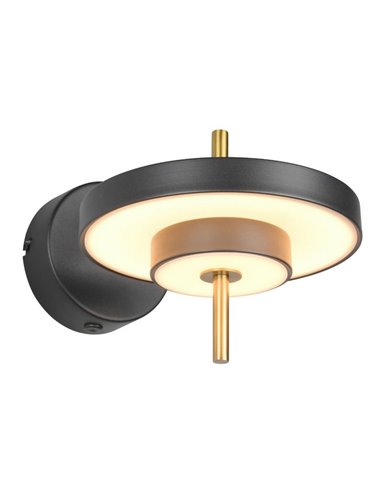 Aplique de pared KEATON LED orientable 10W 1200lm, 2300+3000+4000K Negro/dorado