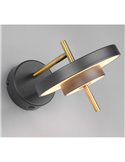 Aplique de pared KEATON LED orientable 10W 1200lm, 2300+3000+4000K Negro/dorado