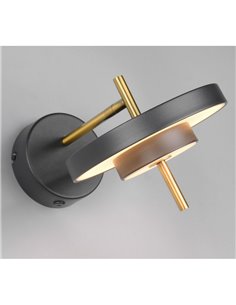 Aplique de pared KEATON LED orientable 10W 1200lm, 2300+3000+4000K Negro/dorado 2