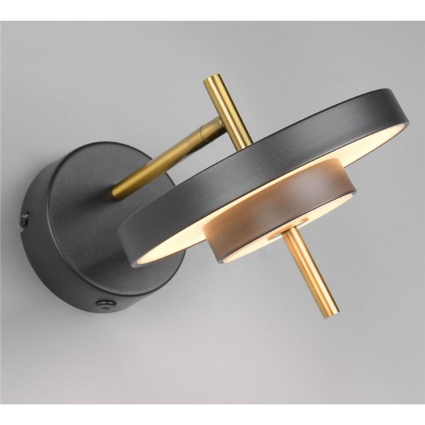 Aplique de pared KEATON LED orientable 10W 1200lm, 2300+3000+4000K Negro/dorado
