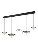 Lámpara de techo LED KEATON 5 luces 50W 5900Lm DIP SWITCH 2300+3000+4000K Negro/dorado