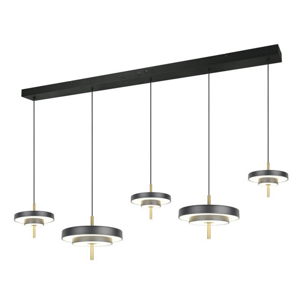 Lámpara de techo LED KEATON 5 luces 50W 5900Lm DIP SWITCH 2300+3000+4000K Negro/dorado