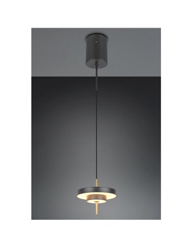 Plafonnier LED KEATON Ø20cm 10W 1200lm Interrupteur DIP 2300+3000+4000K Noir/Or