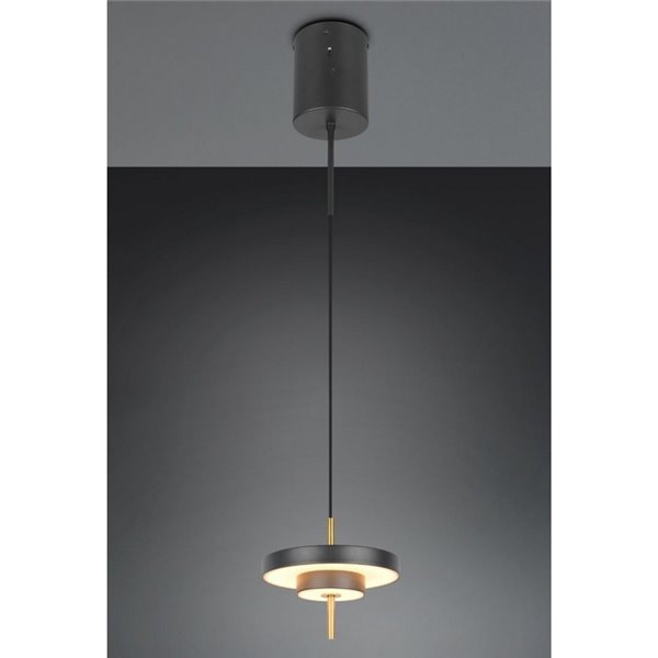 Luminária de teto LED KEATON Ø20cm 10W 1200lm com interruptor DIP, 2300+3000+4000K, preta/dourada