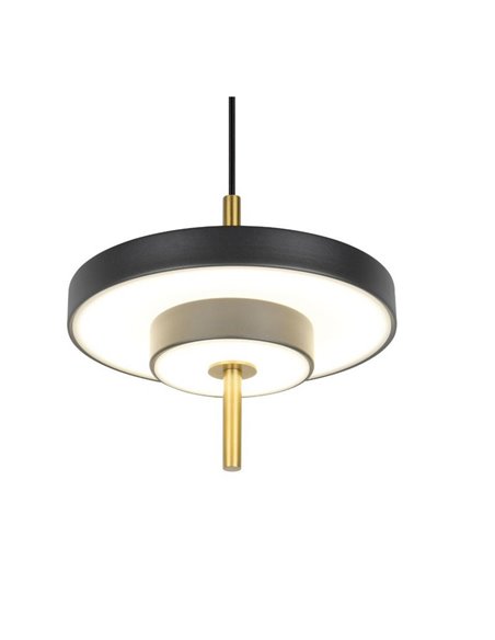 Luminária de teto LED KEATON Ø20cm 10W 1200lm com interruptor DIP, 2300+3000+4000K, preta/dourada