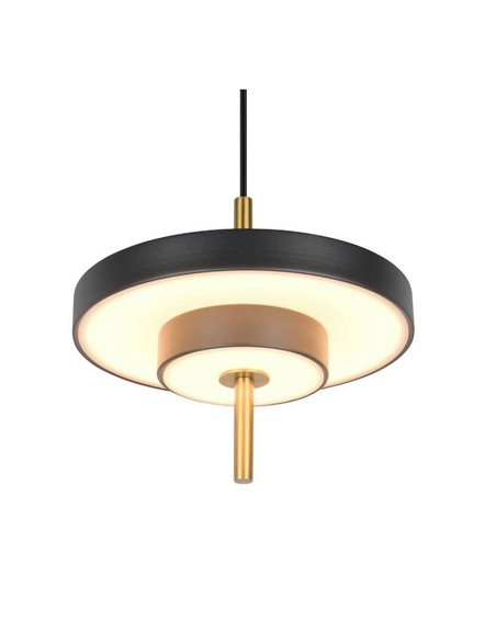 Luminária de teto LED KEATON Ø20cm 10W 1200lm com interruptor DIP, 2300+3000+4000K, preta/dourada