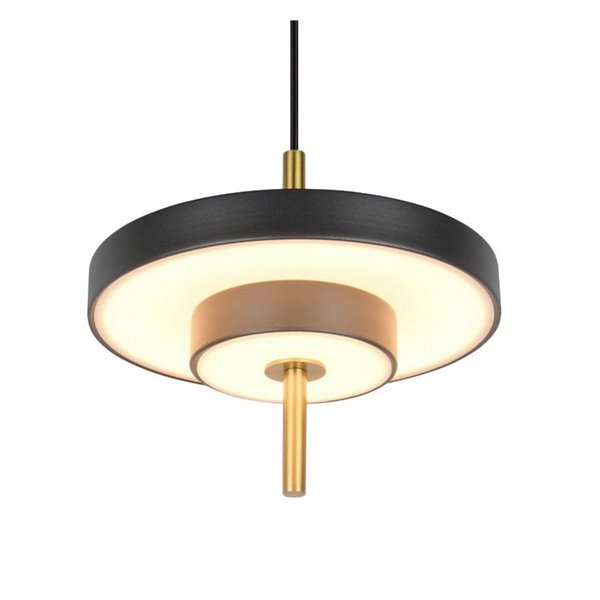 Plafonnier LED KEATON Ø20cm 10W 1200lm Interrupteur DIP 2300+3000+4000K Noir/Or