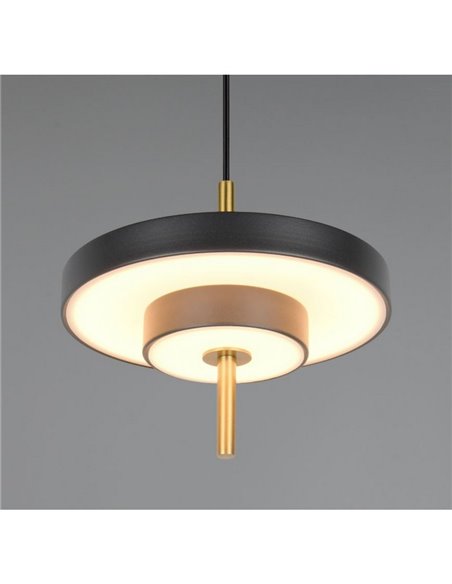 Plafonnier LED KEATON Ø20cm 10W 1200lm Interrupteur DIP 2300+3000+4000K Noir/Or