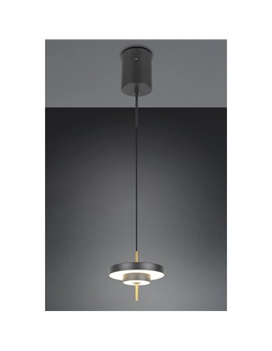 Plafonnier LED KEATON Ø20cm 10W 1200lm Interrupteur DIP 2300+3000+4000K Noir/Or