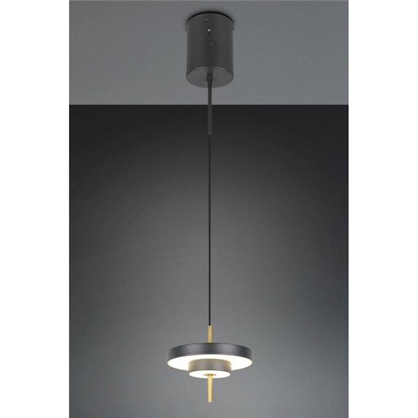 Luminária de teto LED KEATON Ø20cm 10W 1200lm com interruptor DIP, 2300+3000+4000K, preta/dourada