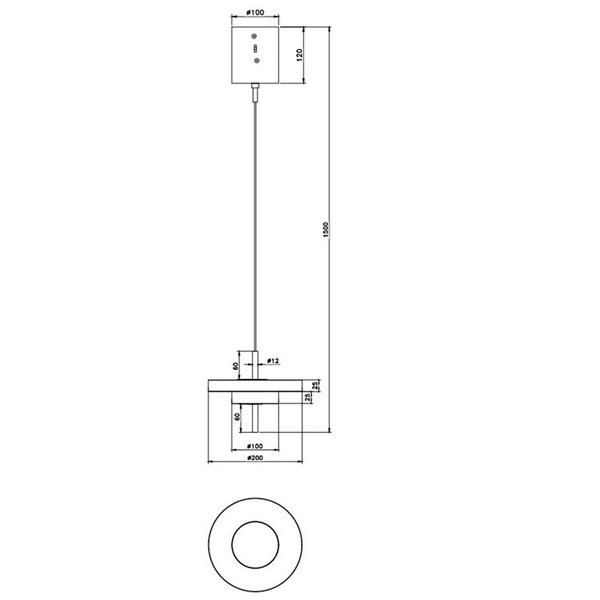 Lámpara de techo LED KEATON Ø20cm 10W 1200Lm DIP SWITCH 2300+3000+4000K Negro/dorado