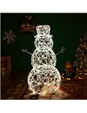 Bonhomme de neige en acrylique LED basse tension 90 cm, blanc chaud, intérieur et extérieur IP44