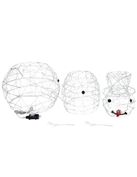 Boneco de neve acrílico com LED de baixa voltagem, 90 cm, branco quente, para uso interno e externo, IP44.