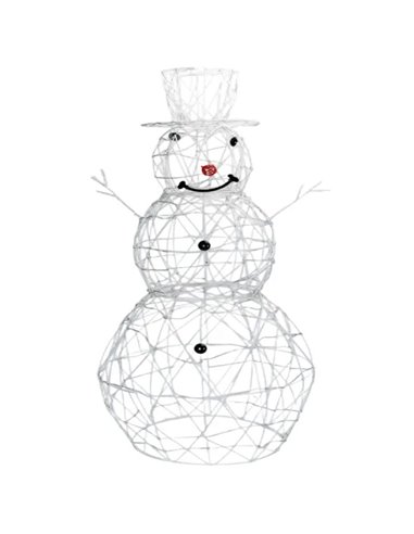 Muñeco de nieve acrílico LED de baja tensión 90cm, blanco cálido, interior y exterior IP44