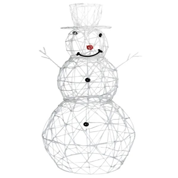 Muñeco de nieve acrílico LED de baja tensión 90cm, blanco cálido, interior y exterior IP44