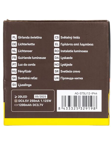 Guirnalda exterior 20 G50 LED solar de filamento con columna de burbújas, blanco cálido, 10m