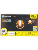 Guirnalda exterior 20 G50 LED solar de filamento con columna de burbújas, blanco cálido, 10m