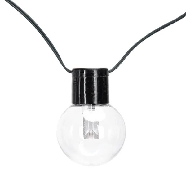 Guirnalda exterior 20 G50 LED solar de filamento con columna de burbújas, blanco cálido, 10m