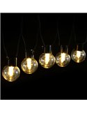 Guirlande lumineuse d'extérieur à filament solaire LED G50 avec colonne à bulles, blanc chaud, 10 m