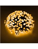 Guirnalda de luces LED tipo petardo 5 m, blanco cálido, 8 funciones, memoria y temporizador, pilas 3AA, IP44