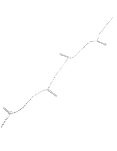 Guirlande lumineuse plate à 250 LED, 25 m, blanc chaud, 8 fonctions, mémoire et minuterie, 4 piles AA, IP44