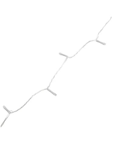 Guirlande lumineuse extérieure plate de 200 LED, 20 m, blanc chaud, 8 fonctions, mémoire et minuterie, 4 piles AA, IP44