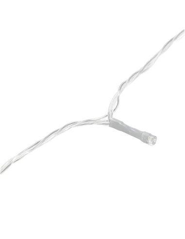 Guirnalda exterior de 200 luces LED planas 20m, blanco cálido, 8 funciones, memoria y temporizador, pilas 4AA, IP44