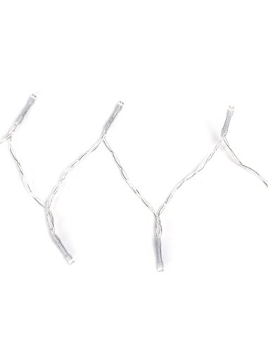 Guirlande lumineuse extérieure de 10 m avec 100 LED plates, blanc chaud, 8 fonctions, mémoire et minuterie, 3 piles AA, IP44