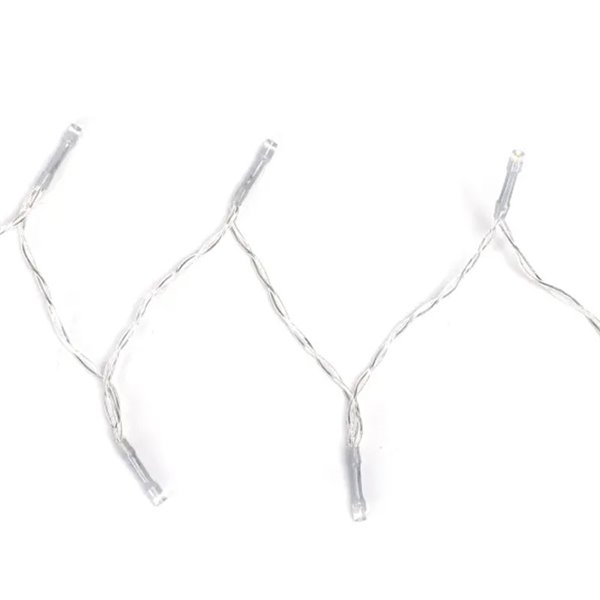Guirlande lumineuse extérieure de 10 m avec 100 LED plates, blanc chaud, 8 fonctions, mémoire et minuterie, 3 piles AA, IP44