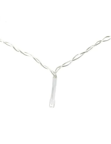 Cordão de luzes para interiores com 100 LEDs planos, 10m, branco quente, liga/desliga/pisca, 3 pilhas AA, IP20