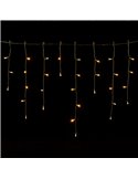 Cortina para exterior 400 LEDS carámbanos con 100 tiras, 20mx0,6m, blanco cálido, 8 funciones, memoria y temporizador, IP44