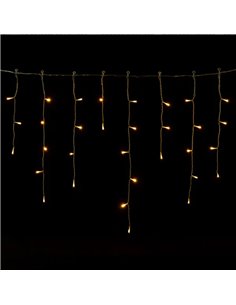 Cortina para exterior 400 LEDS carámbanos con 100 tiras, 20mx0,6m, blanco cálido, 8 funciones, memoria y temporizador, IP44 2