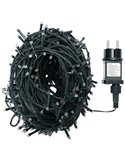 Guirnalda exterior 600 LEDS planos 30m, blanco cálido, 8 funciones, memoria y temporizador, baja tensión, IP44
