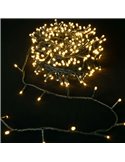Guirnalda exterior 600 LEDS planos 30m, blanco cálido, 8 funciones, memoria y temporizador, baja tensión, IP44