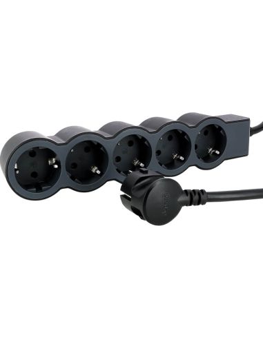 Base múltiple Legrand de 5 tomas 2P+T 16A 230V con cable 3 m y diseño plano